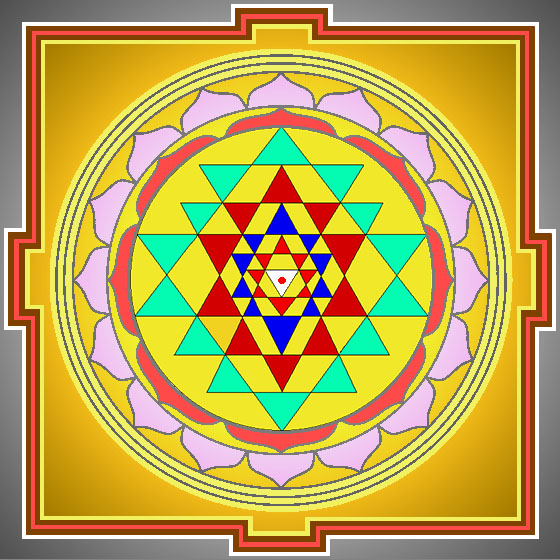 Sri Yantra with correct colours and design