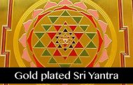 Gold plated brass Sri Yantra with correct colours and design